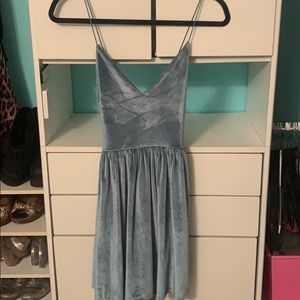 Blue velvet dress